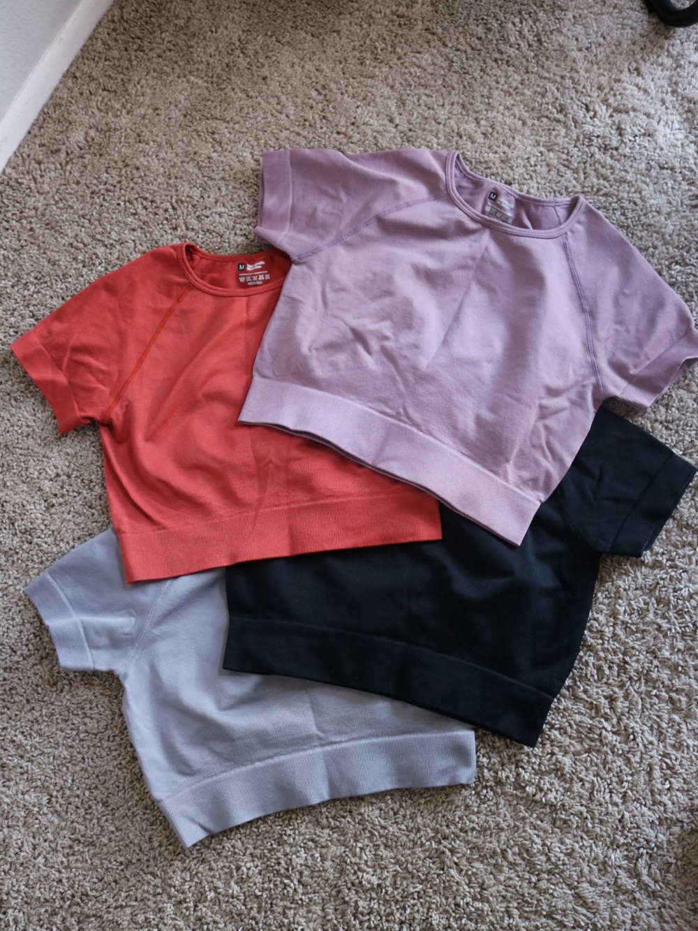 Cropped Crewneck Sweatshirt Bundle - Lavender, Orange, Black, Light Gray